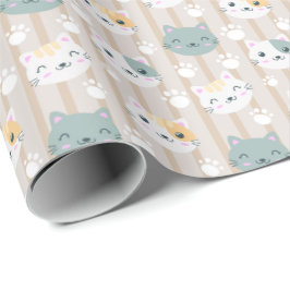 Papel De Presente festinha de gata fofa amante