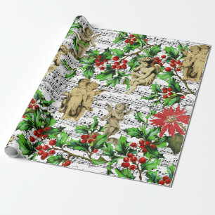 Papel De Presente Festiva Festiva Festiva Festiva Angel Cherubs Holl