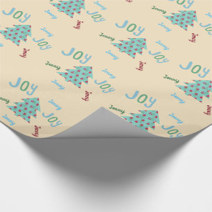 Papel De Presente FESTIVA Frame de Presente de Natal Em Turquesa