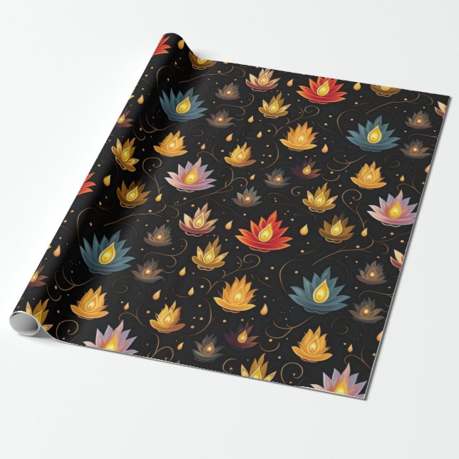 Papel De Presente Festival das Luzes Diwali (Desenrolado)