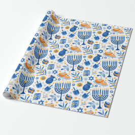 Papel De Presente Festival de Luzes para o Hanukkah