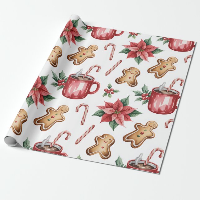 Papel De Presente Festive Christmas Wrapping Paper (Desenrolado)