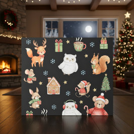 Papel De Presente Festive Critters Holiday Gift Wrap