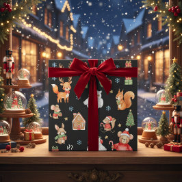 Papel De Presente Festive Critters Holiday Gift Wrap