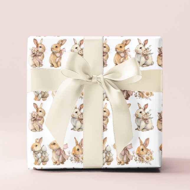 Papel De Presente Festive Easter Bunnies | Easter Wrapping Paper (Criador carregado)