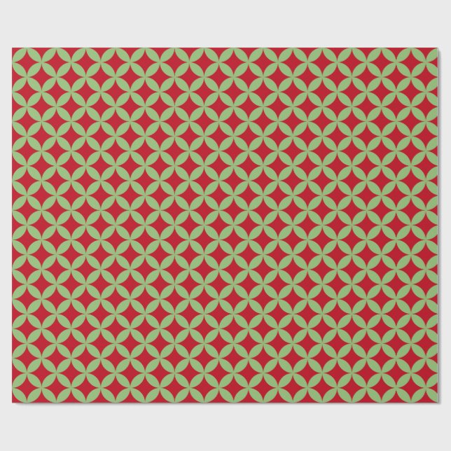Papel De Presente Festive Green & Red Christmas Wrapping Paper (Aberto)