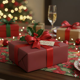 Papel De Presente Festive Red Magic Christmas Gift Wrap Joy