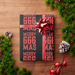 Papel De Presente Festivo 666 Feliz Natal Rock & Metal Papai Noel