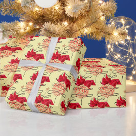 Papel De Presente Festivo Bauble no Cream Christmas