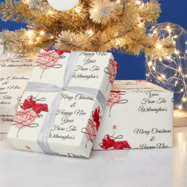 Papel De Presente Festivo Bauble no Natal da Marfim