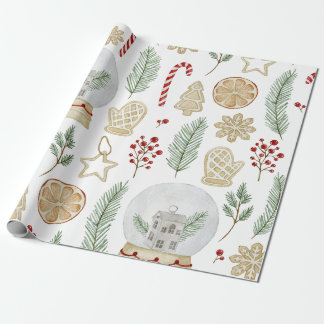 Papel De Presente Festivo Boho Christmas