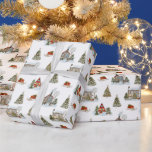 Papel De Presente Festivo Cozy Winter Houve Christmas Sleigh<br><div class="desc">Papel de embrulho festivo para o feriado. Excelente para embrulhar presentes de imóveis para seus clientes.</div>