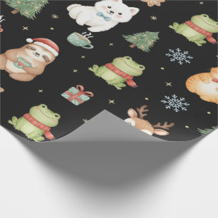 Papel de Presente Festivo de Criaturas de Férias C