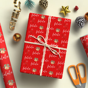 Papel De Presente Festivo Fa La Hand Lettering Red Christmas