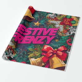 Papel De Presente Festivo Frenzy Maximalist Holiday
