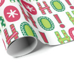 Papel De Presente Festivo Funny Christmas HO-HO-HO Holiday<br><div class="desc">Folha de Natal Festiva e Engraçado de Natal HO-HO-HO-HO.</div>