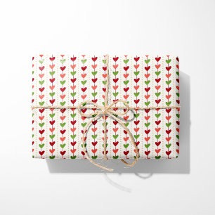 Papel De Presente Festivo Heart Christmas Garland