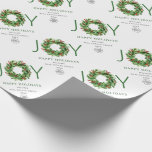 Papel De Presente Festivo Holly Berry Pine Cones Wreath Christmas<br><div class="desc">O Festivo Holly Berry Pine Cones Enxergava Papel De Embalagem De Natal.</div>