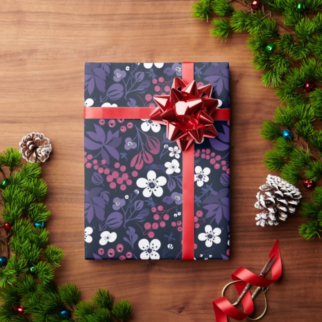Papel De Presente Festivo Holly Pattern Holiday Wrapt (Presente de Natal)