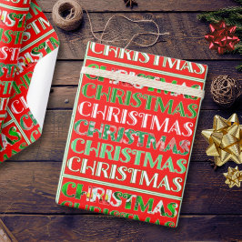Papel De Presente Festivo Red Green Christmas