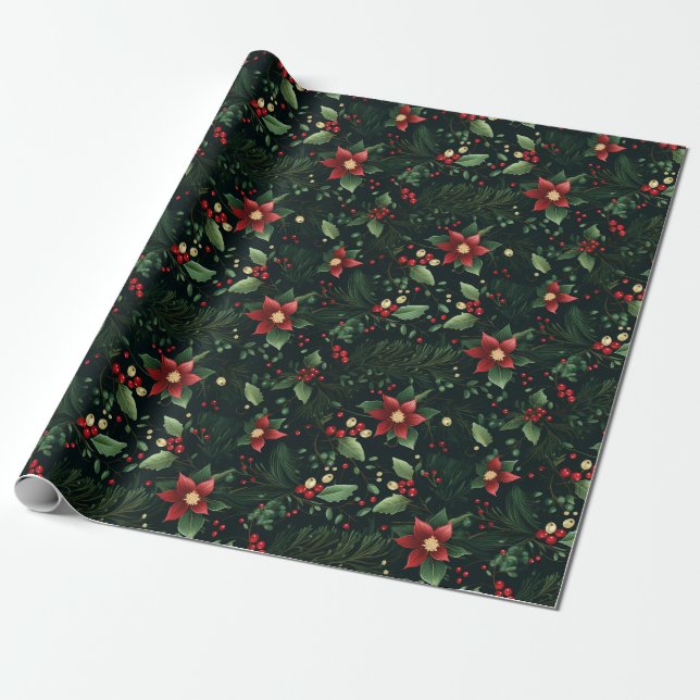 Papel De Presente FesWinter Winter Floral Gift Wrap (Desenrolado)