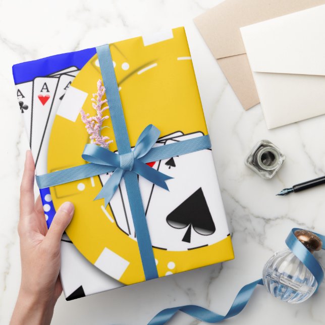 Papel De Presente Ficha de Poker  (Presentear)