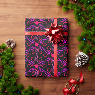 Papel De Presente Ficheiros Rosa e Prato de Peixe Roxo