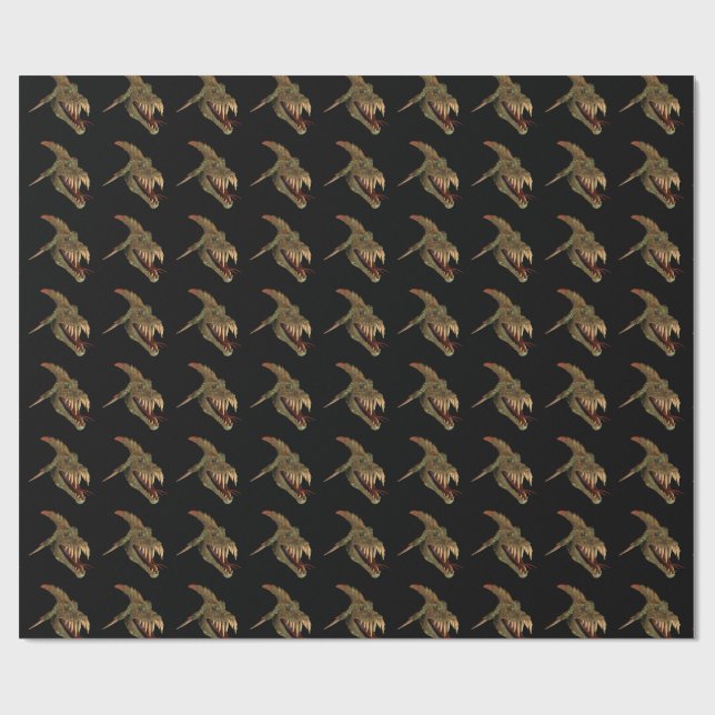 Papel De Presente Fierce Fantasay Dragon Cobra Head (Aberto)