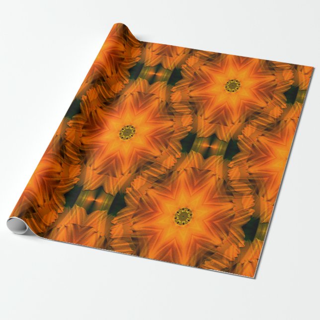 Papel De Presente Fiery Autumn Stars... (Desenrolado)