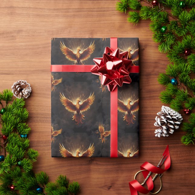 Papel De Presente Fiery Phoenix (Presente de Natal)