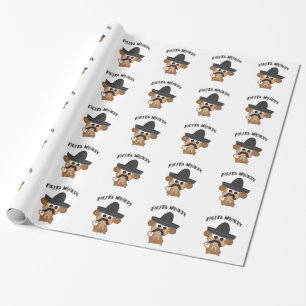 Papel De Presente Fiesta Monkey com um Mustach e um Sombrero Mexican