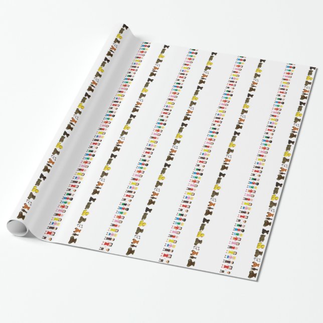 Papel De Presente Fila Infantil (Desenrolado)
