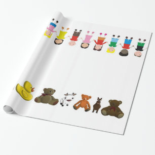 Papel De Presente Fila Infantil