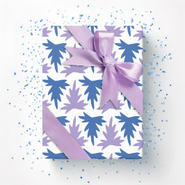 Papel De Presente Fileira de Acanto em Azul e Roxo