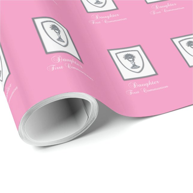 Papel De Presente Filha, Primeira Comunhão Silver Chalice (Ponta do rolo)