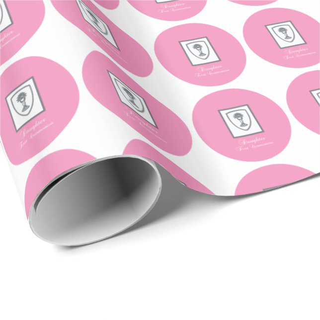 Papel De Presente Filha, Primeira Comunhão Silver Chalice (Ponta do rolo)