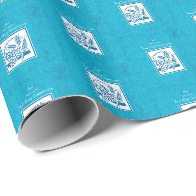 Papel De Presente Filho, Primeira Comunhão, Trigo, Uva Azul (Ponta do rolo)