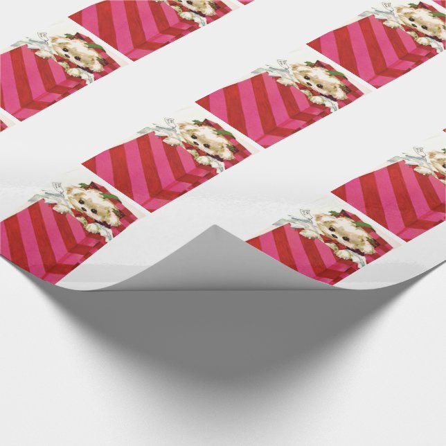 Papel De Presente Filhote de cachorro doce Bichon Lhasa do natal (Ponta)