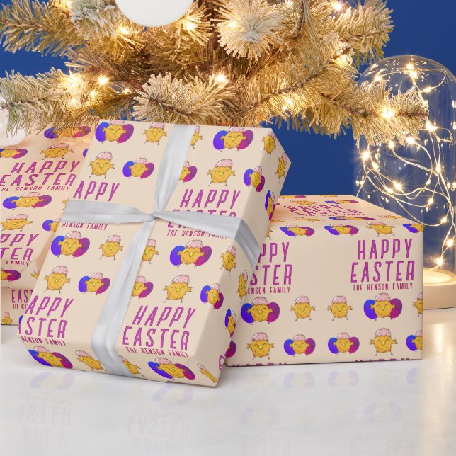 Papel De Presente Filhote de Páscoa Fofo e Ovos Feliz Feriado de Pás (Feriados)