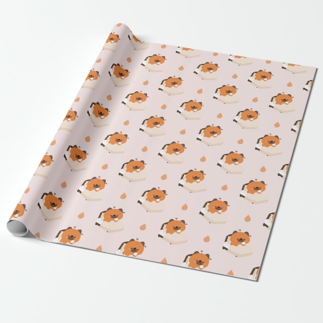 Papel De Presente Filhote de pastor alemão cansado e fofo (Desenrolado)
