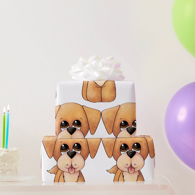 Papel De Presente Filhote de Retriever Dourado Cachorro Adorável (Criador carregado)