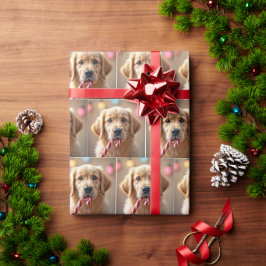 Papel De Presente Filhote de Retriever Dourado Com uma Cana de Açúca