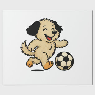 Papel De Presente Filhote jogando futebol