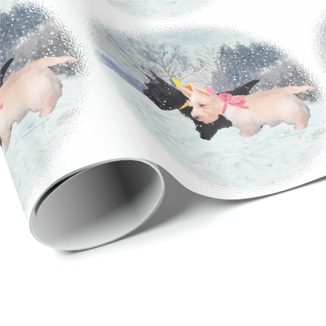 Papel De Presente Filhotes de Scottie (Ponta do rolo)