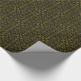 Papel De Presente Filigre Preto e Dourado Elegante