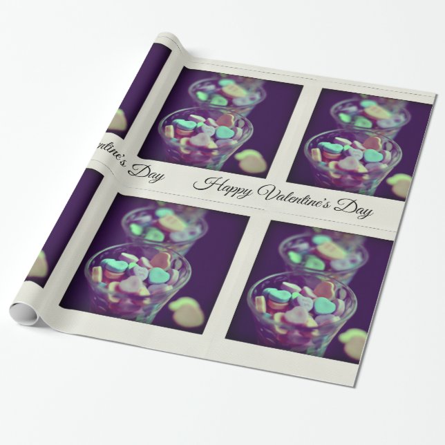 Papel De Presente Filme instantâneo de dias de os namorados doces (Desenrolado)