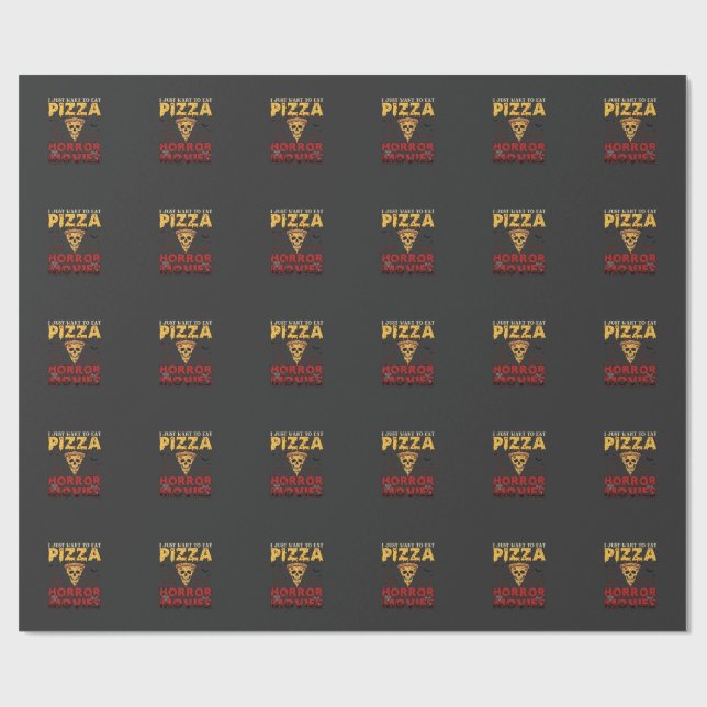 Papel De Presente Filmes de Terror de Pizza Halloween Caveira Morceg (Aberto)