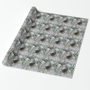 Papel De Presente Filo de Pinheiro Nevado Fotografia da Natureza de