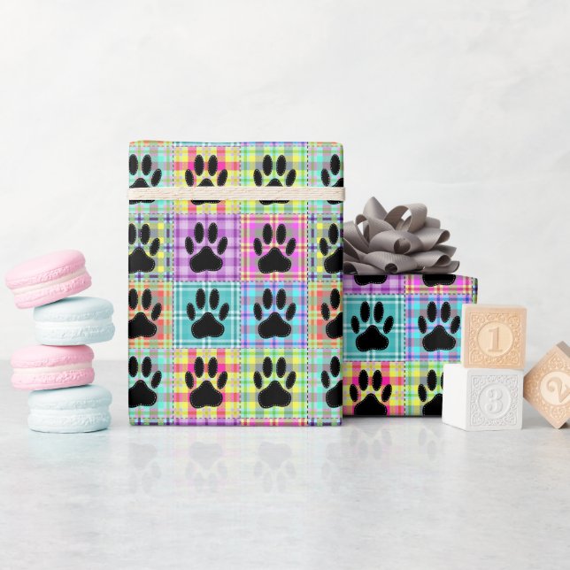 Papel De Presente Filtro de Pata de Cães (Chá de bebê)