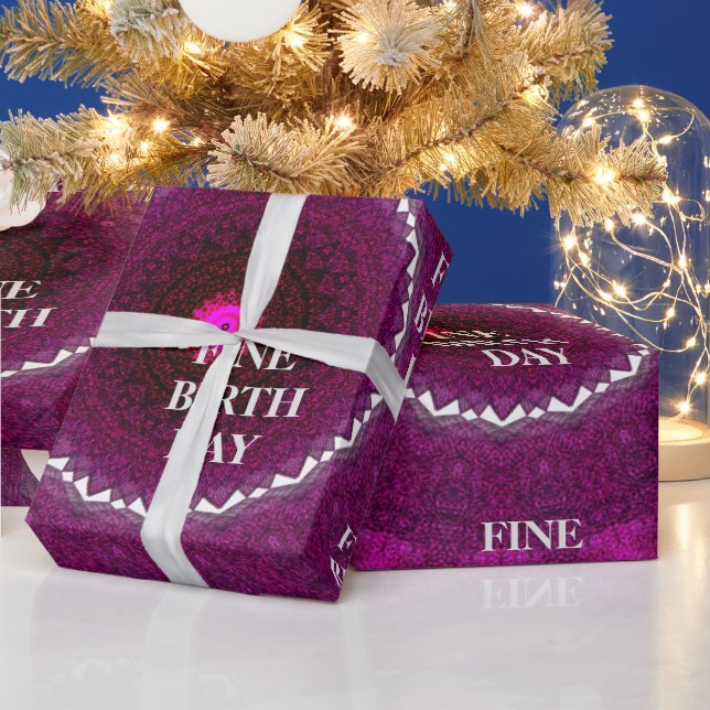 Papel De Presente FINA NASCIMENTO DIA_Kaleidoscop_Gift_ROYALPURPLE_B (Feriados)